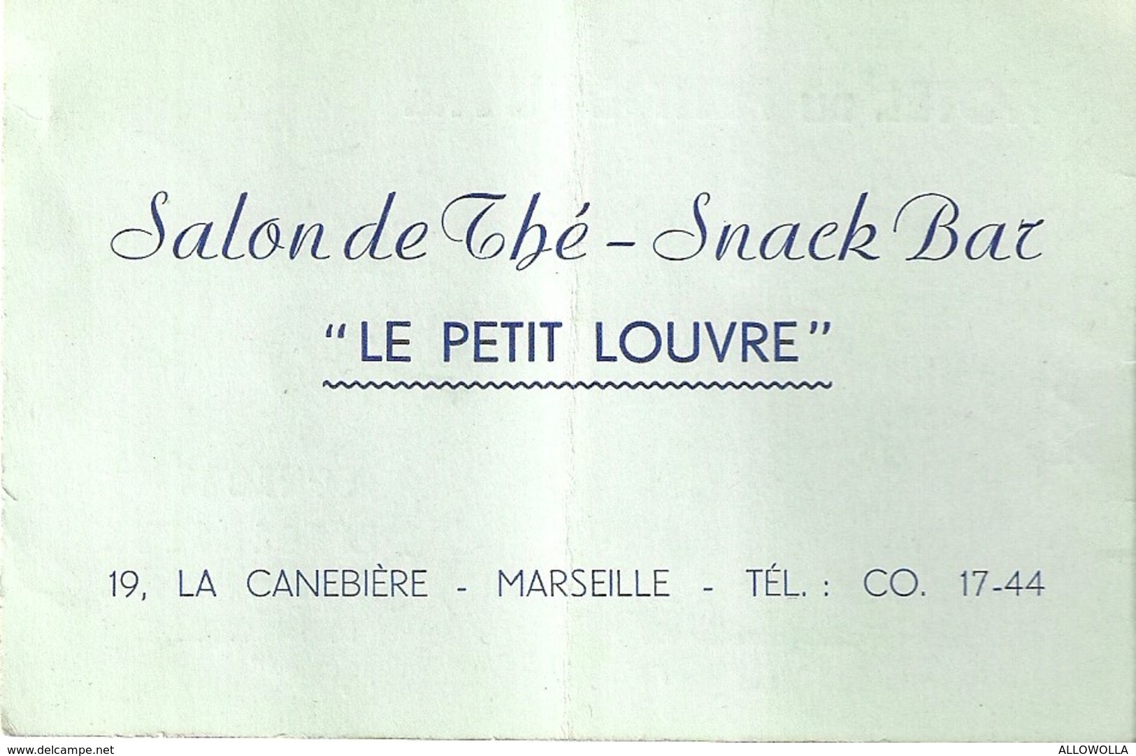 4087 "HOTEL DU PETIT LOUVRE-MARSEILLE-CONFORT 2 STELLE-ASCENSEUR-CHAMBRESS AVEC BAINS,DOUCHES ET TELEPHONE "  ORIGINALE - Cartoncini Da Visita