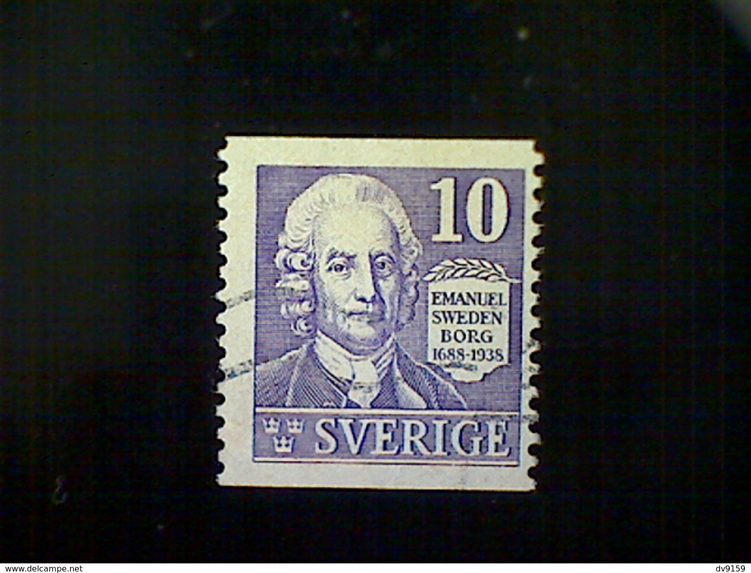 Sweden, Scott #266 Used (o), 1938, Emanuel Swedenborg, 10ö, Violet - Used Stamps