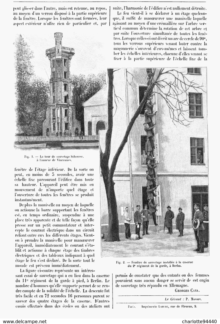LA FENETRE De SAUVETAGE  " SCHERRER "   1900 - Other & Unclassified