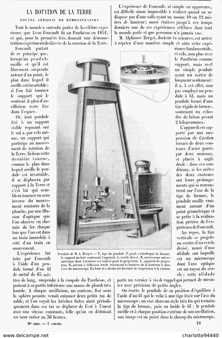 LA ROTATION De La TERRE Nouvel  Appareil De Demonstration  1900 - Altri & Non Classificati