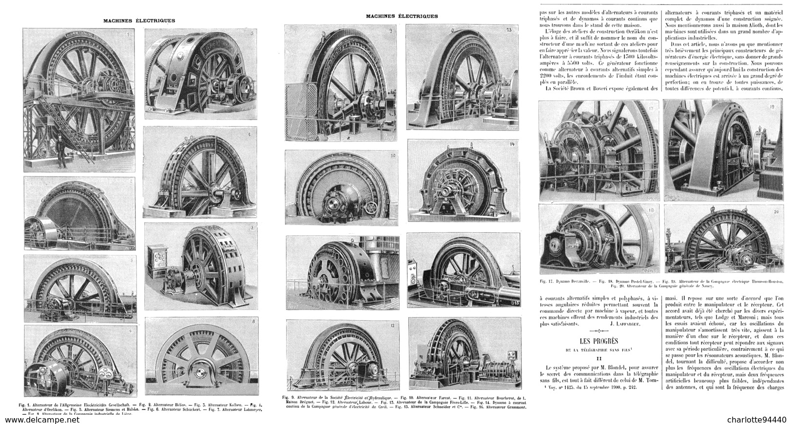 LES MACHINES ELECTRIQUES  à L'EXPOSITION UNIVERSELLE DE  1900 - Andere & Zonder Classificatie