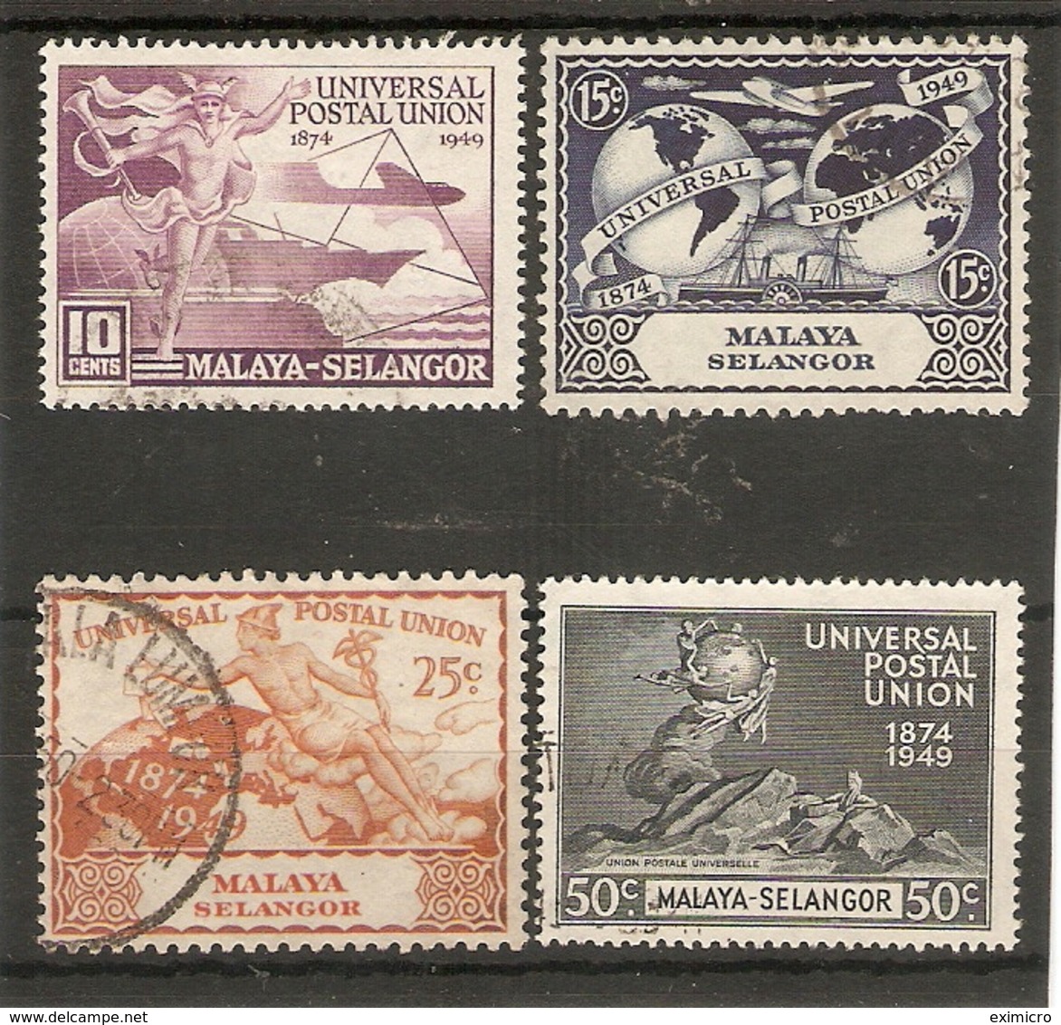 MALAYA - SELANGOR 1949 UPU SET FINE USED Cat £12.50 - Selangor