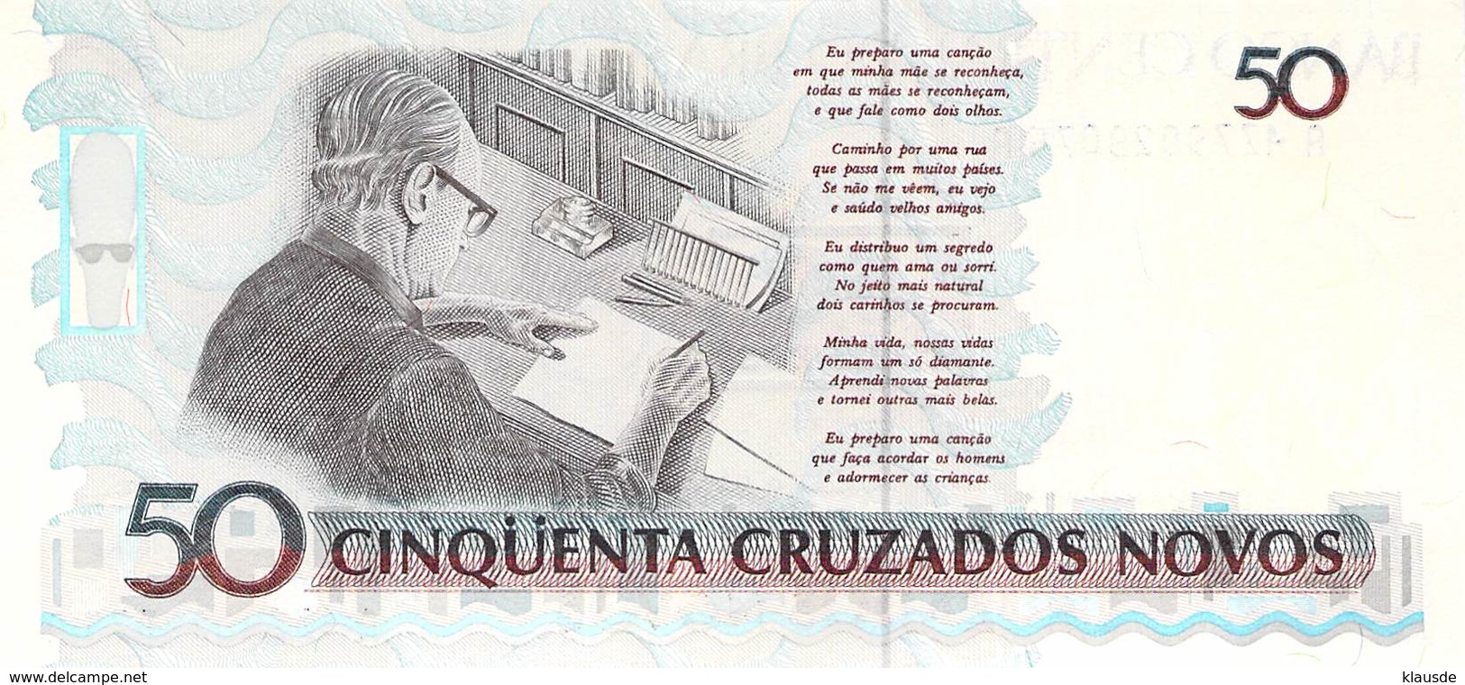 50 Cinqüenta Cruzeiros Banknote Brasilien UNC - Brasilien