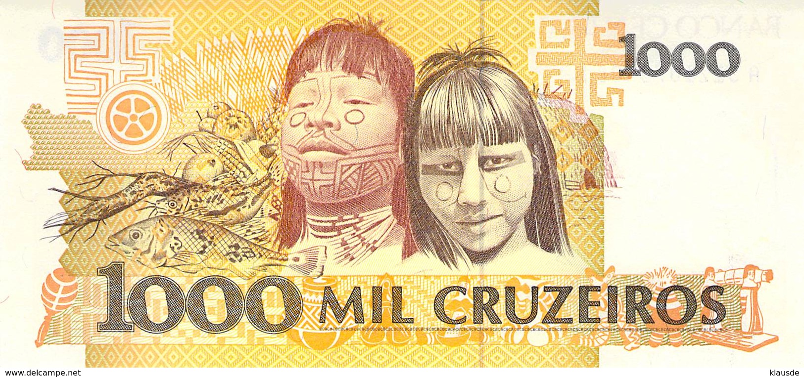 1000 Mil Cruzeiros Banknote Brasilien UNC - Brasilien