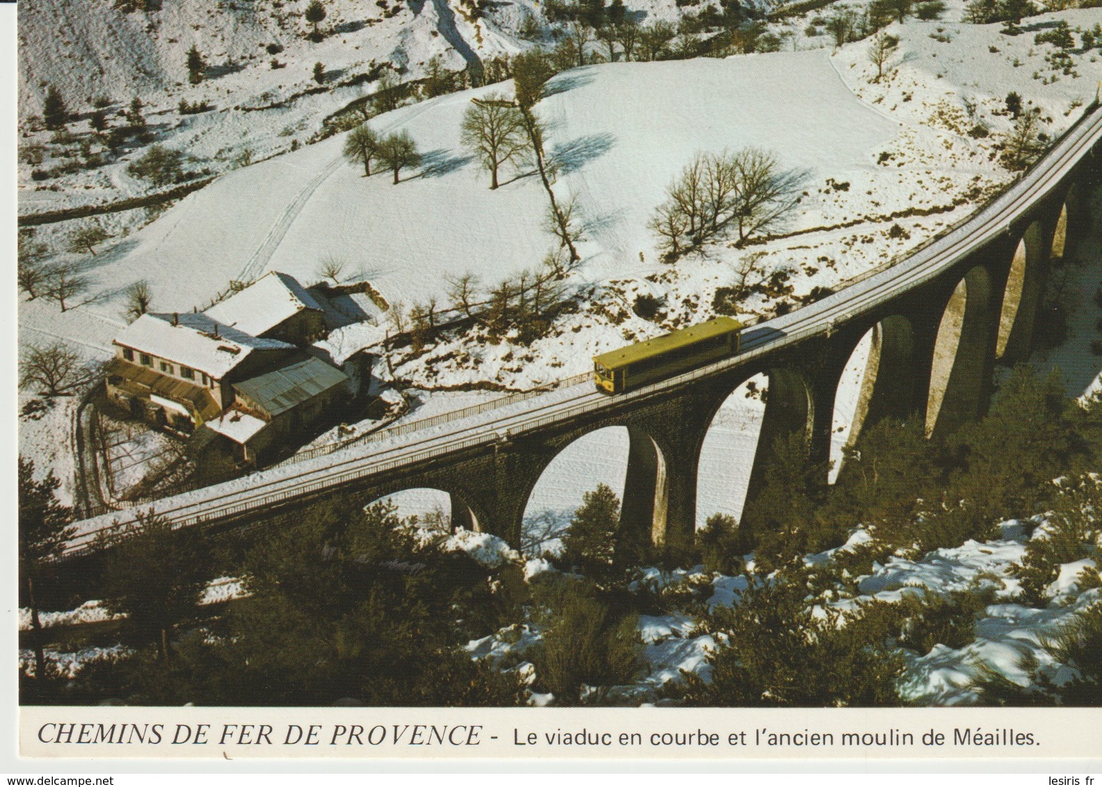 C. P. - CHEMINS DE FER DE PROVENCE - LE VIADUC EN COURBE ET L'ANCIEN MOULIN DE MEAILLES - JACQUES CHAUSSARD - A 84 - NEI - Trains