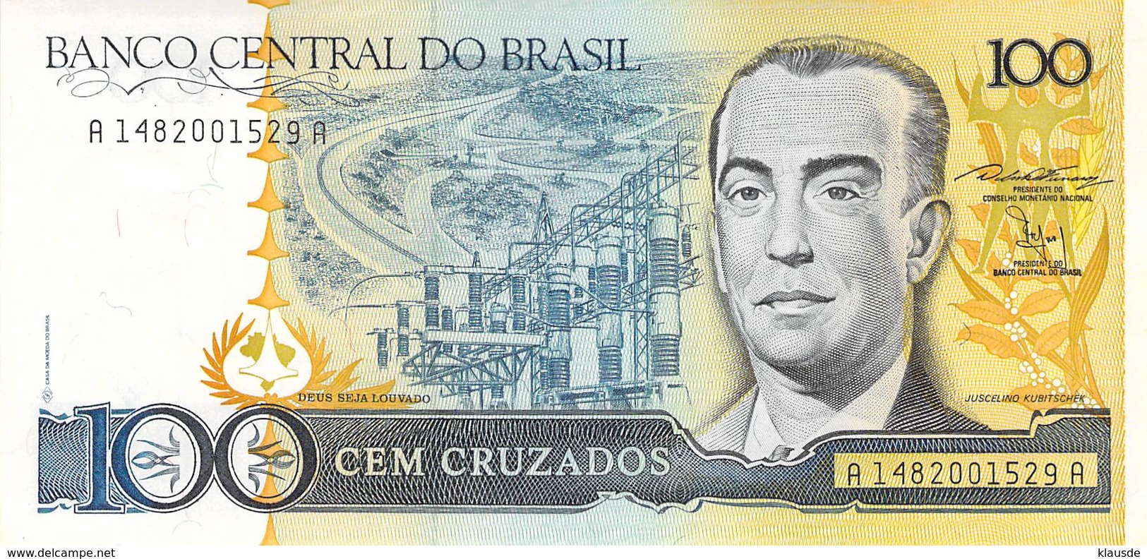 100  Cruzeiros Banknote Brasilien UNC - Brasilien