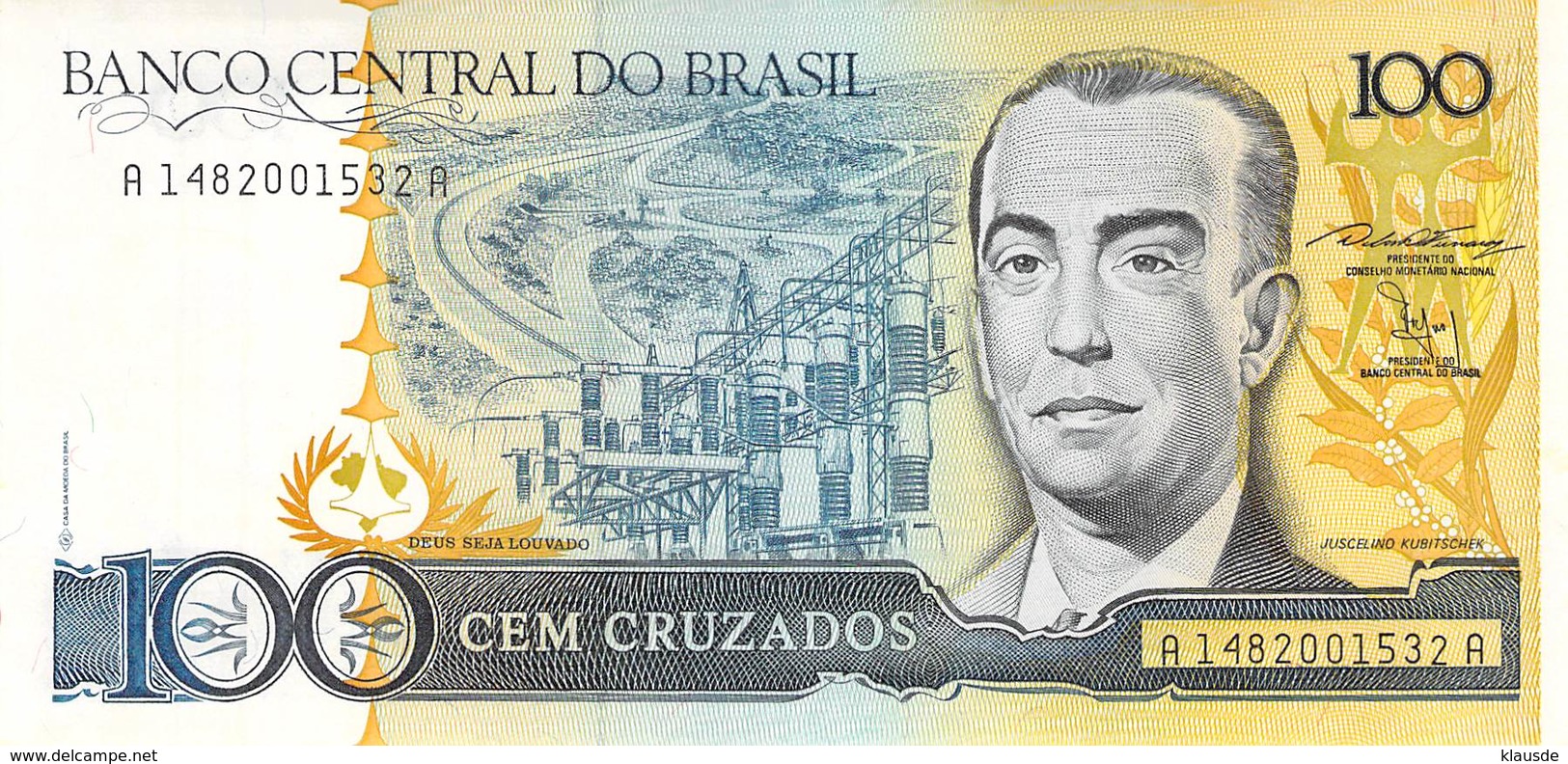 100  Cruzeiros Banknote Brasilien UNC - Brasilien