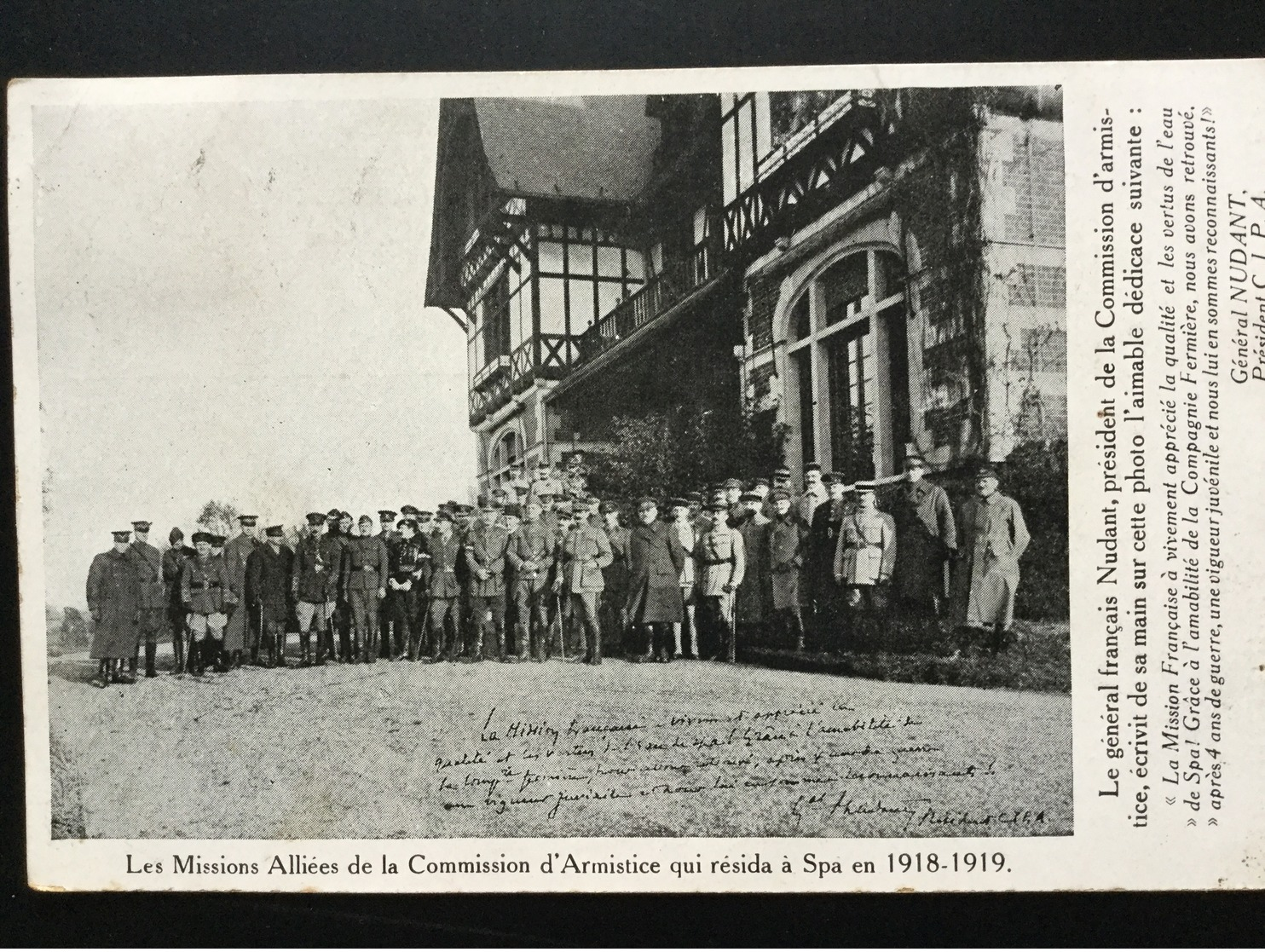 CPA Les Missions Alliées De La Commission D’armistice Qui Résida à Spa En 1918 1919 Publicité Eaux SPA Monopole - Guerre 1914-18