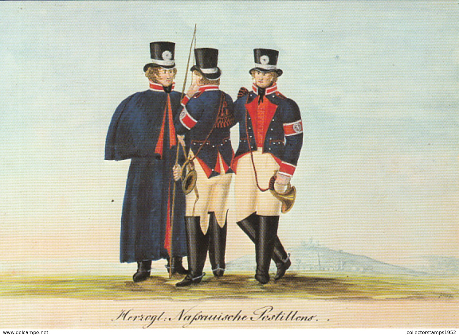 79487- POSTILIONS, 1820 UNIFORMS, ILLUSTRATION, FRANKFURT POST MUSEUM, POSTAL SERVICES - Postal Services