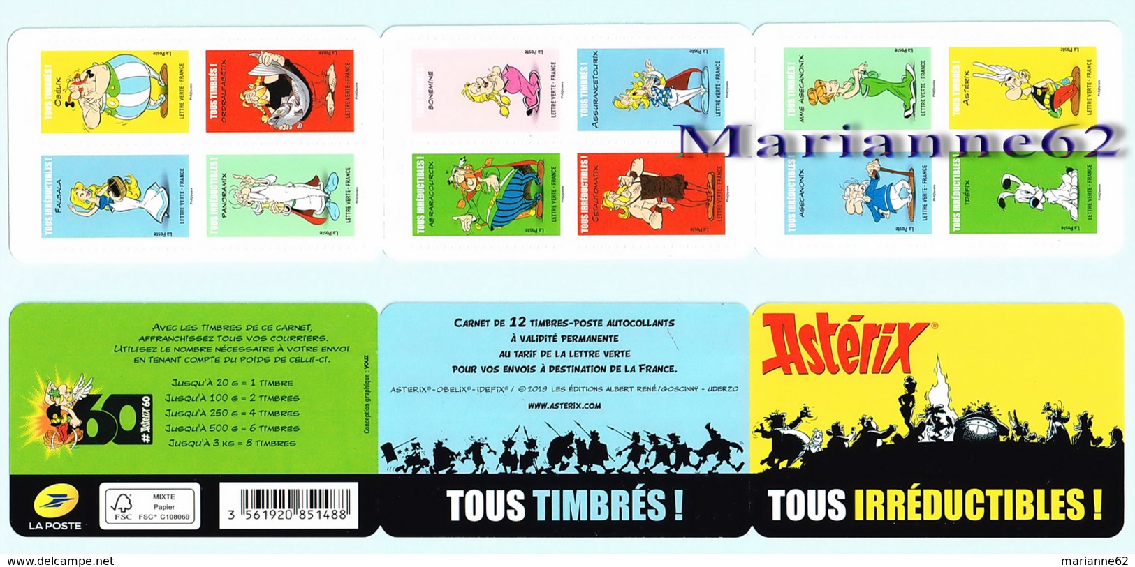 France 2019 Carnet 12v " Tous Timbrés ! Tous Irréductibles ! - Astérix " - MNH / Neuf - Commémoratifs