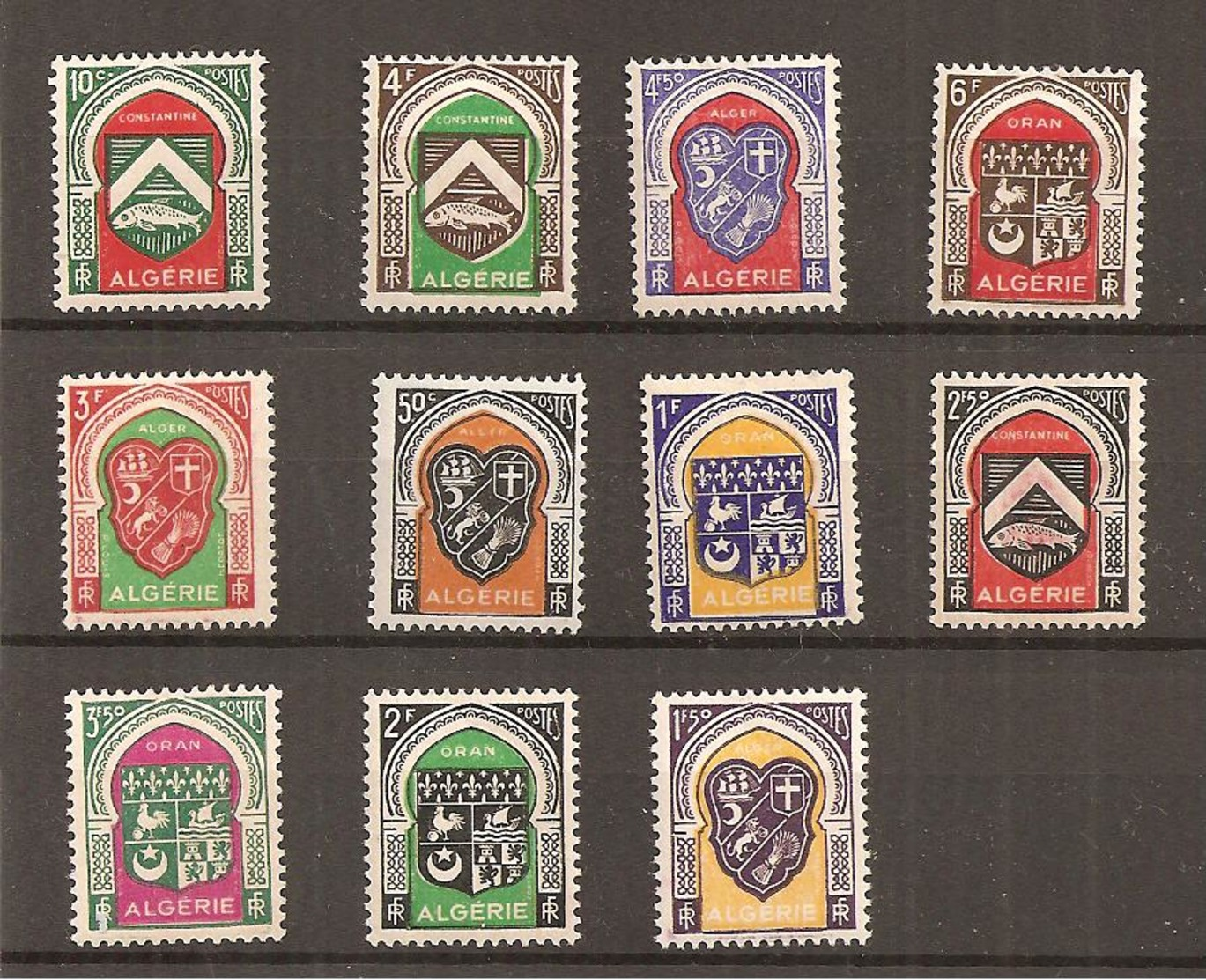 11 Timbres  Blasons D' ALGERIE  PARFAIT ETAT R/V - Unused Stamps