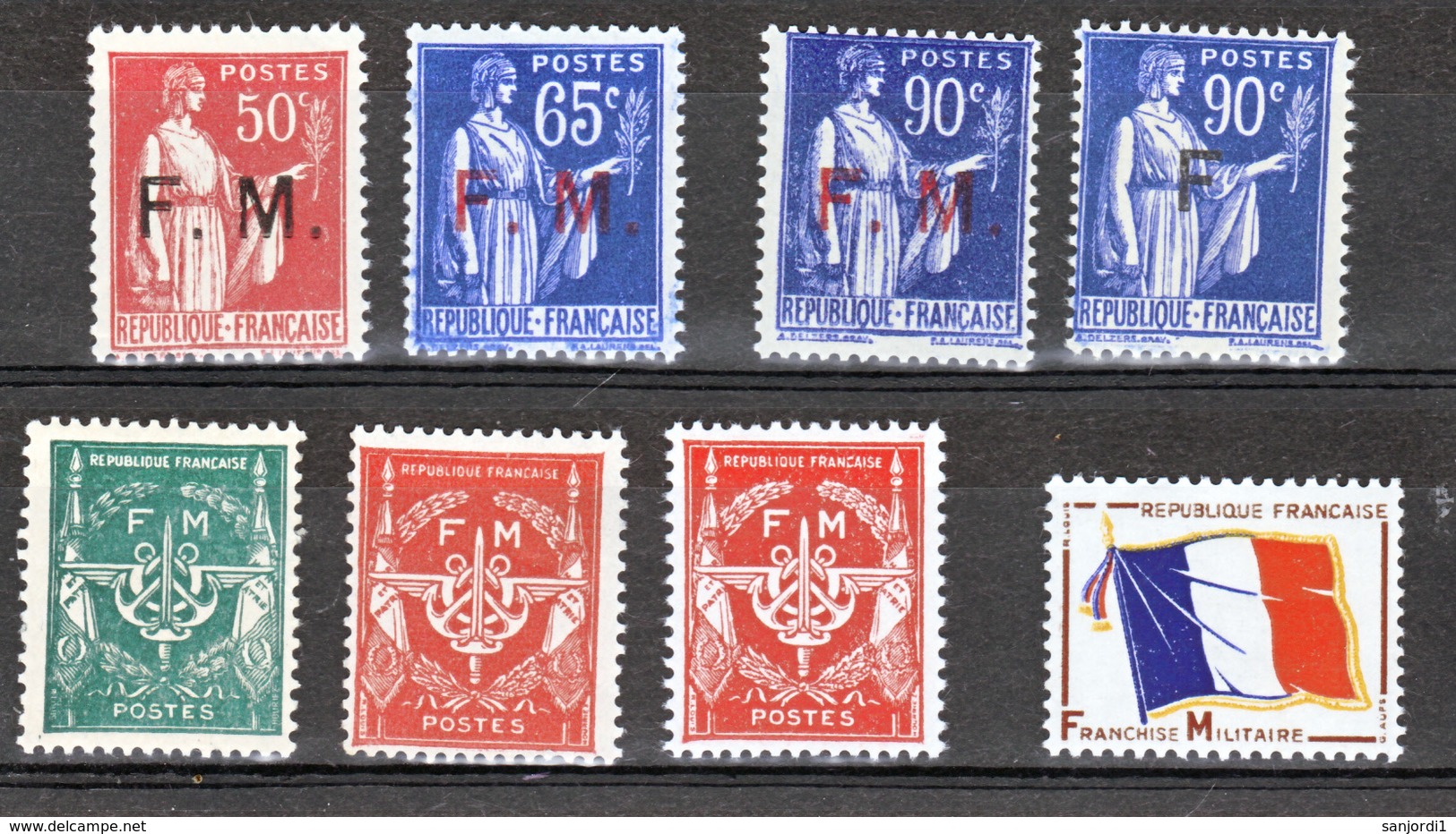 France Franchise Militaire  7/10,11,12,12a,13  Neuf **TB MNH Sin Charnela - Timbres De Franchise Militaire