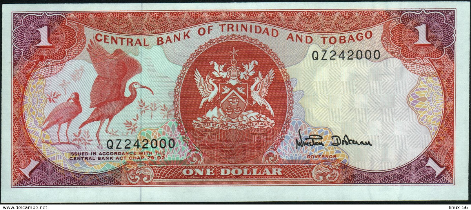 TRINIDAD & TOBAGO - 1 Dollar C.a.1985 {sign. W. Dookeran} UNC P.36 D - Trinidad & Tobago