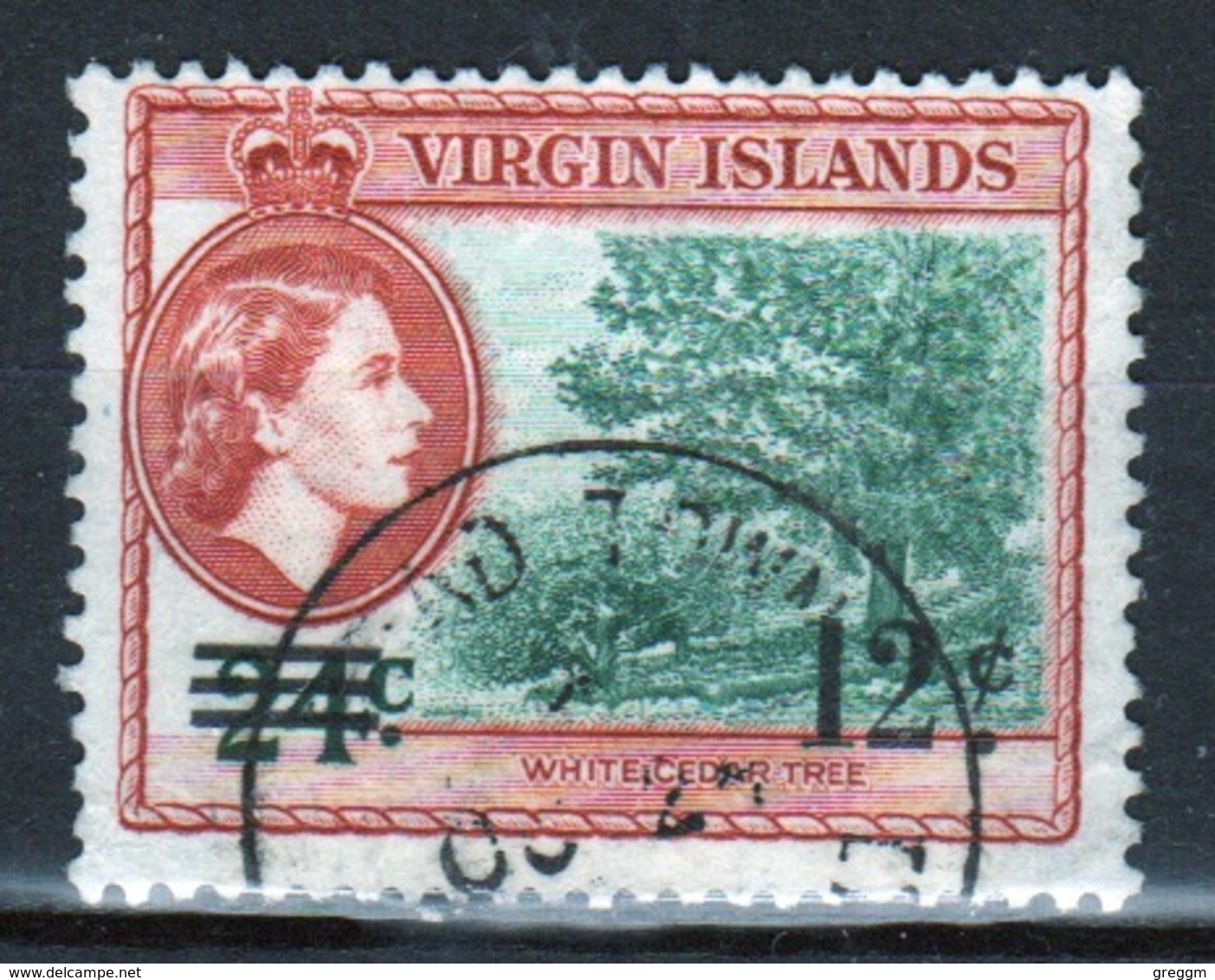 British Virgin Islands 1962 Queen Elizabeth Single 12 Cent Overprint Stamp From The Definitive Set. - British Virgin Islands