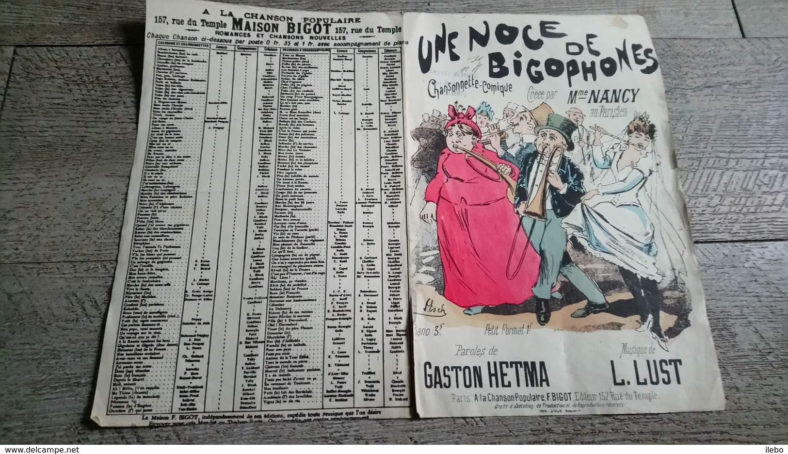 Une Noce De Bigophones Chansonnette Comique Créée Par Nancy Au Parisien Dessin De Esch Musique De Lust - Scores & Partitions