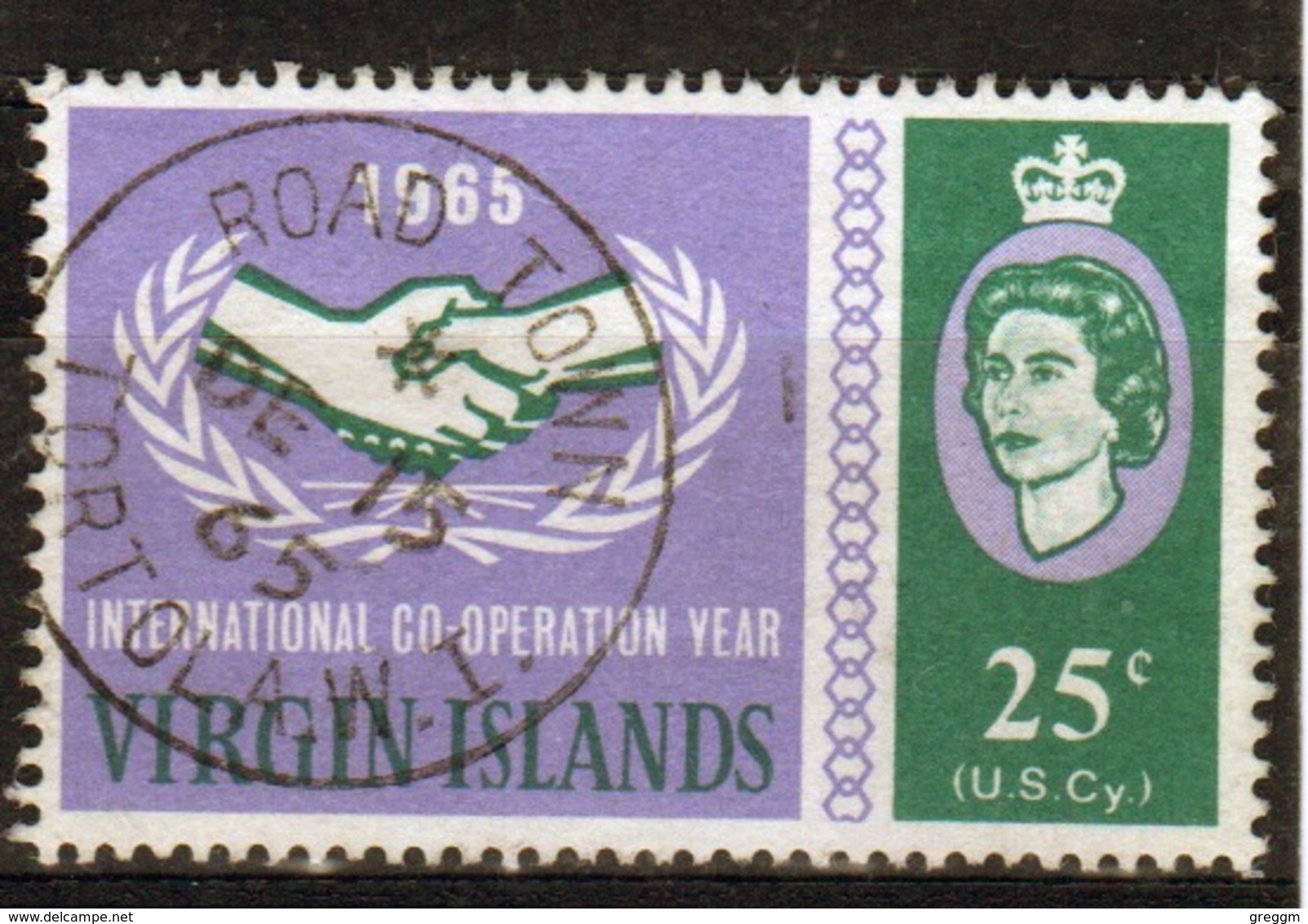 British Virgin Islands 1965 Queen Elizabeth Single 25 Cent Stamp From The ICY Set. - British Virgin Islands