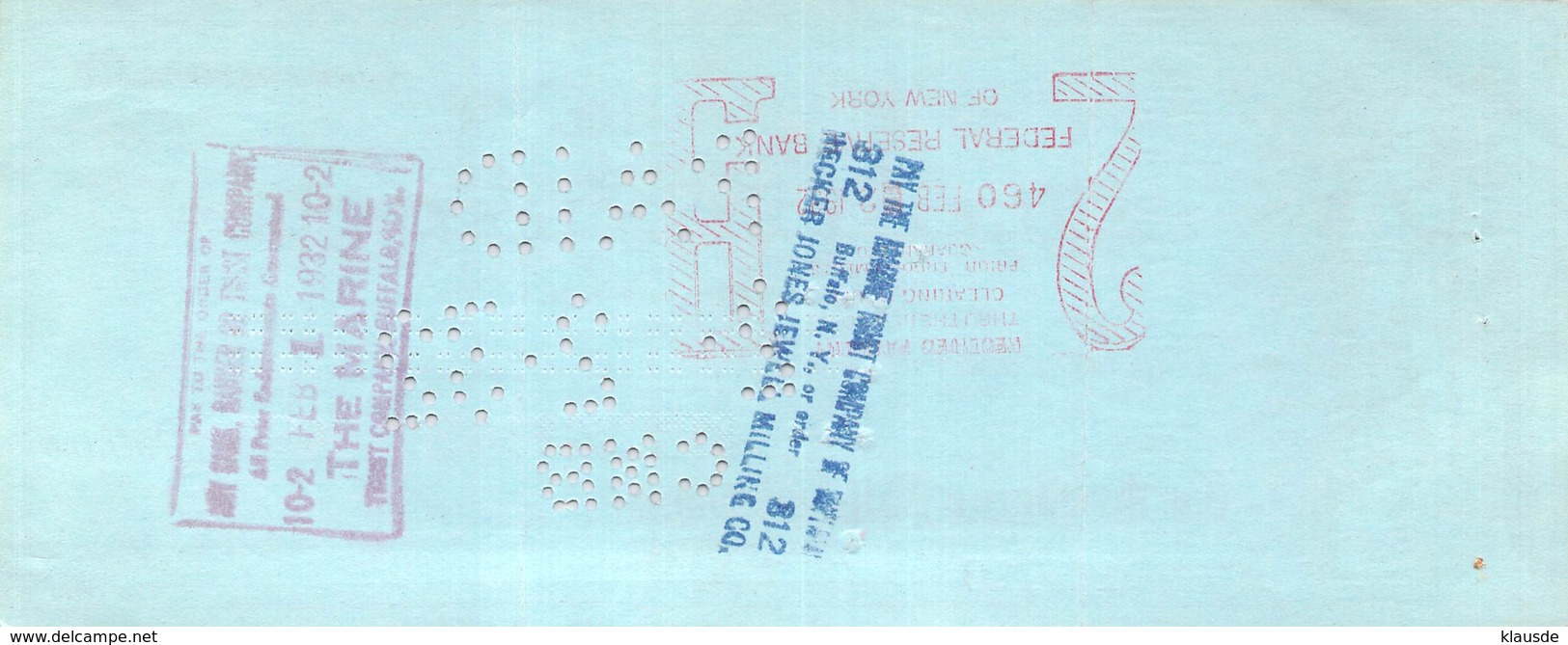 Cooperstown NY 1932 First National Bank Check $385.26 AU/EF (II) - Chèques & Chèques De Voyage