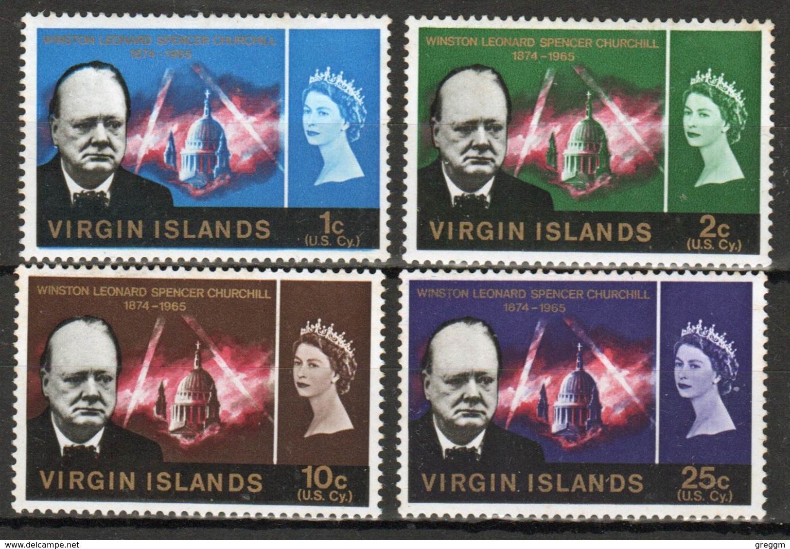 British Virgin Islands 1966 Queen Elizabeth Set Of Stamps Celebrating The Churchill Commemoration. - British Virgin Islands