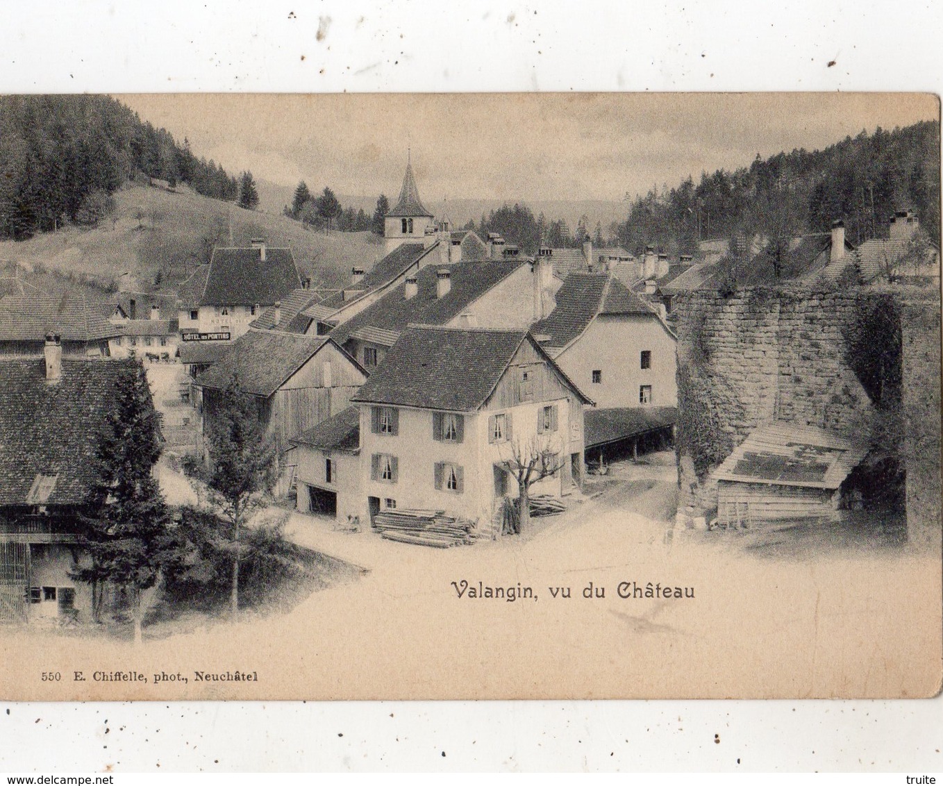 VALANGIN VU DU CHATEAU (CARTE PRECURSEUR ) - Valangin