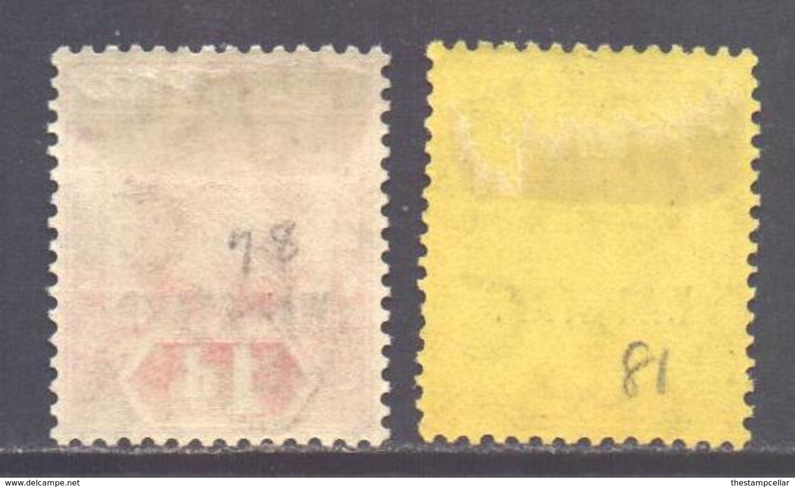 British Virgin Islands Scott MR1/MR2 - SG 78/79, 1916 War Stamp Set MH* - Iles Vièrges Britanniques