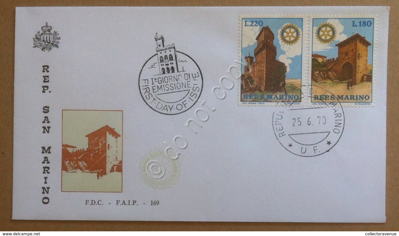 FDC F.A.I.P. San Marino 1970 - Rotary International - Busta Non Viaggiata - Non Classificati