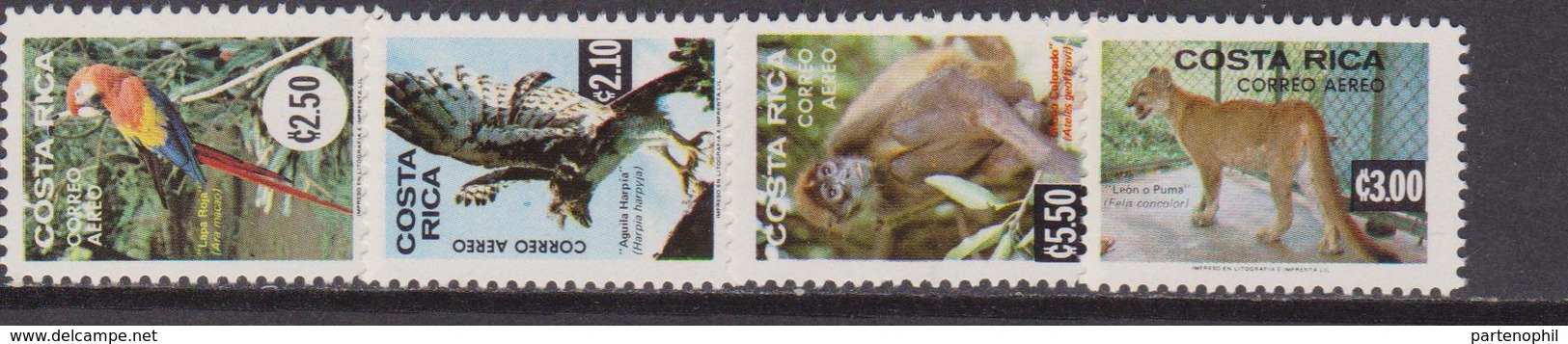 Costa Rica Aereo 1981 Yvert 802/5 ** Mnh Fauna - Costa Rica