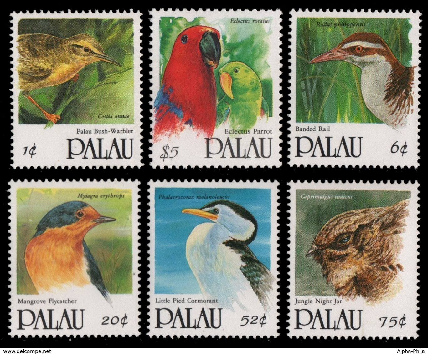 Palau 1992 - Mi-Nr. 525-530 ** - MNH - Vögel / Birds - Palau