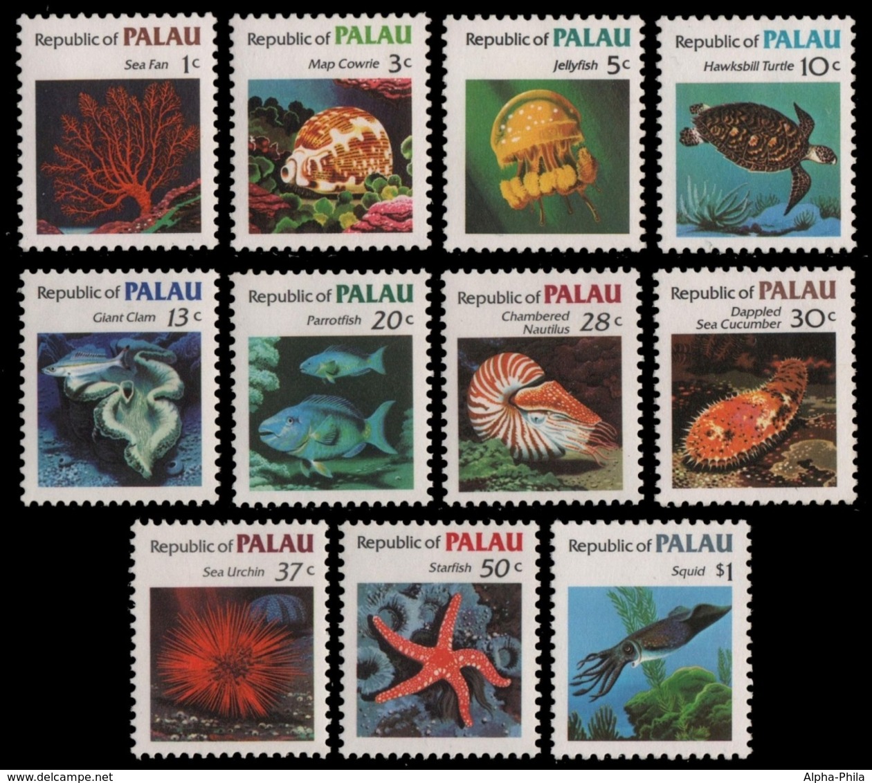 Palau 1983 - Mi-Nr. 9-19 ** - MNH - Fische / Fish - Palau