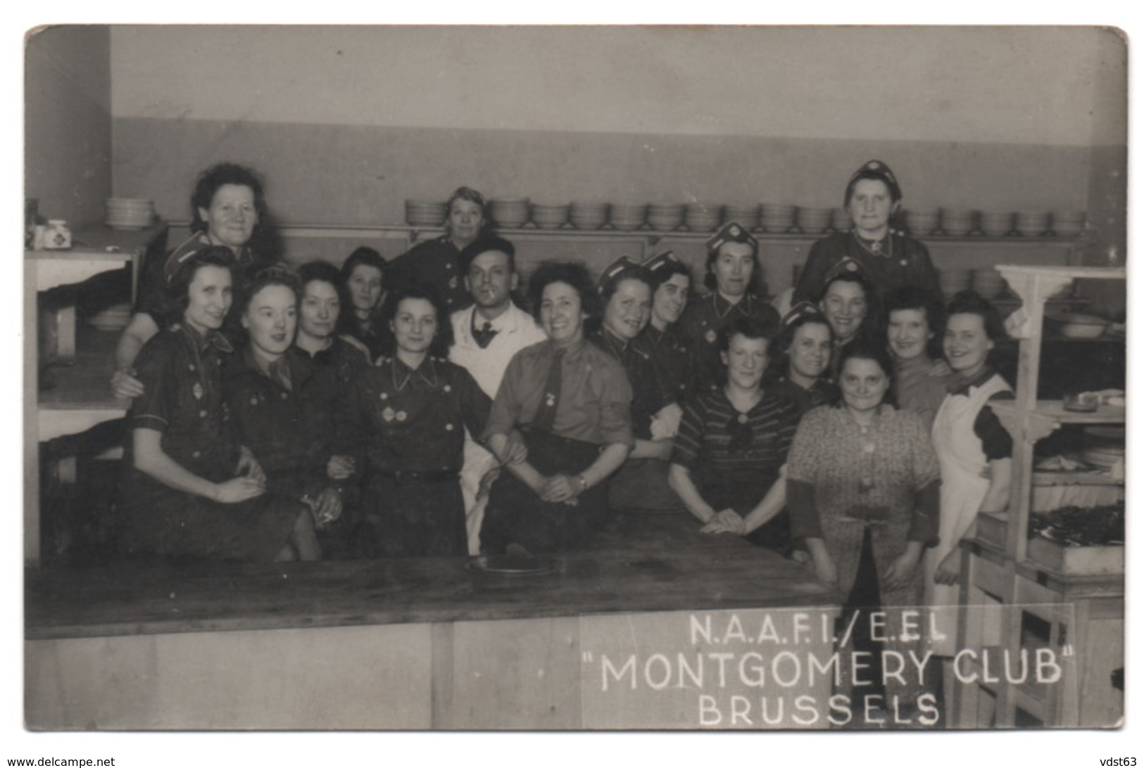 Bruxelles MONTGOMERY CLUB Rue Aux Laines PALAIS D'EGMONT 1945 NAAFI - WW2 British Forces Recreation Carte Photo Brussels - Oorlog 1939-45