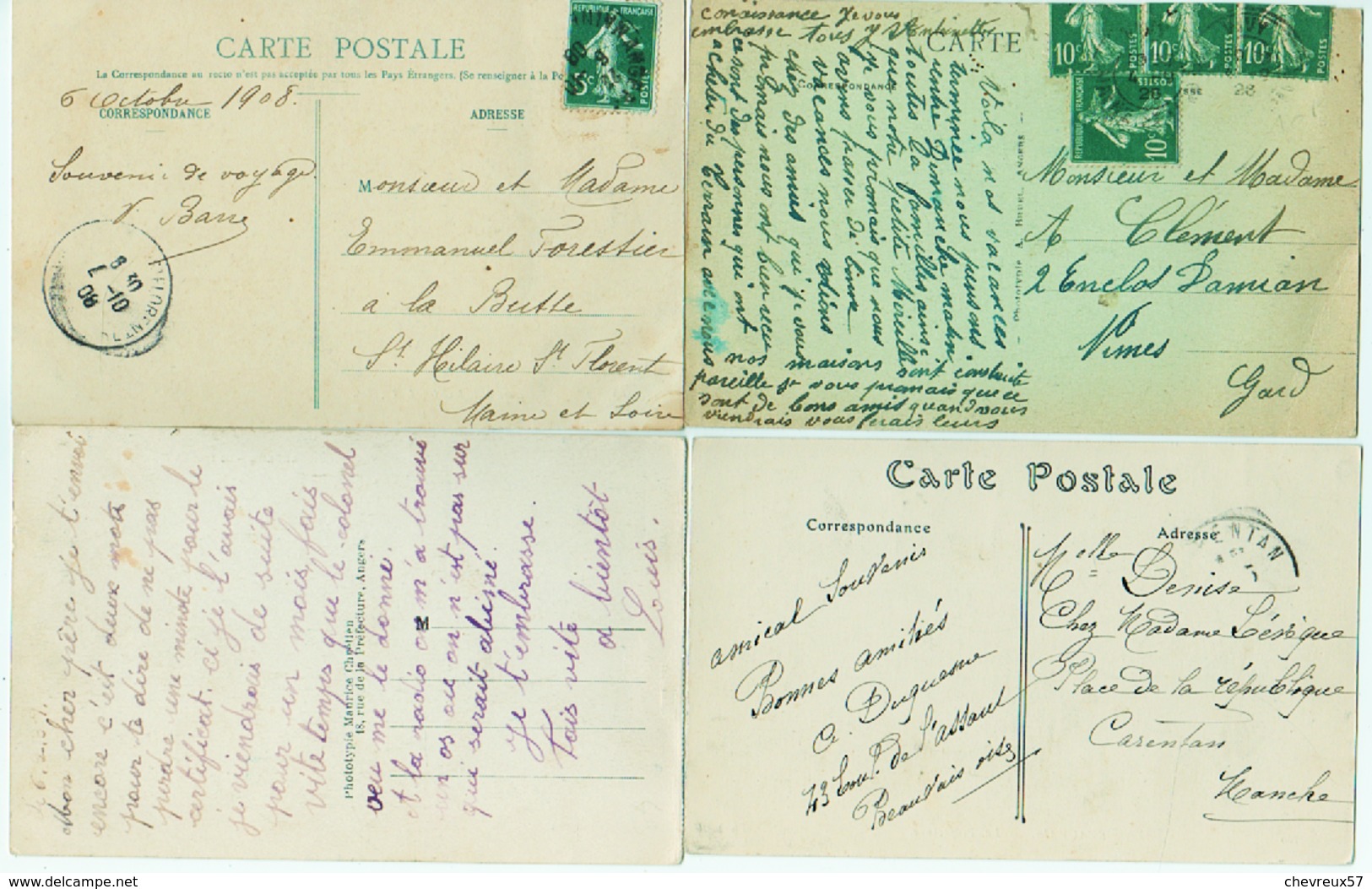 VILLES ET VILLAGES DE FRANCE - LOT 33 - 70 cartes anciennes - dont rares diverses régions à étudier