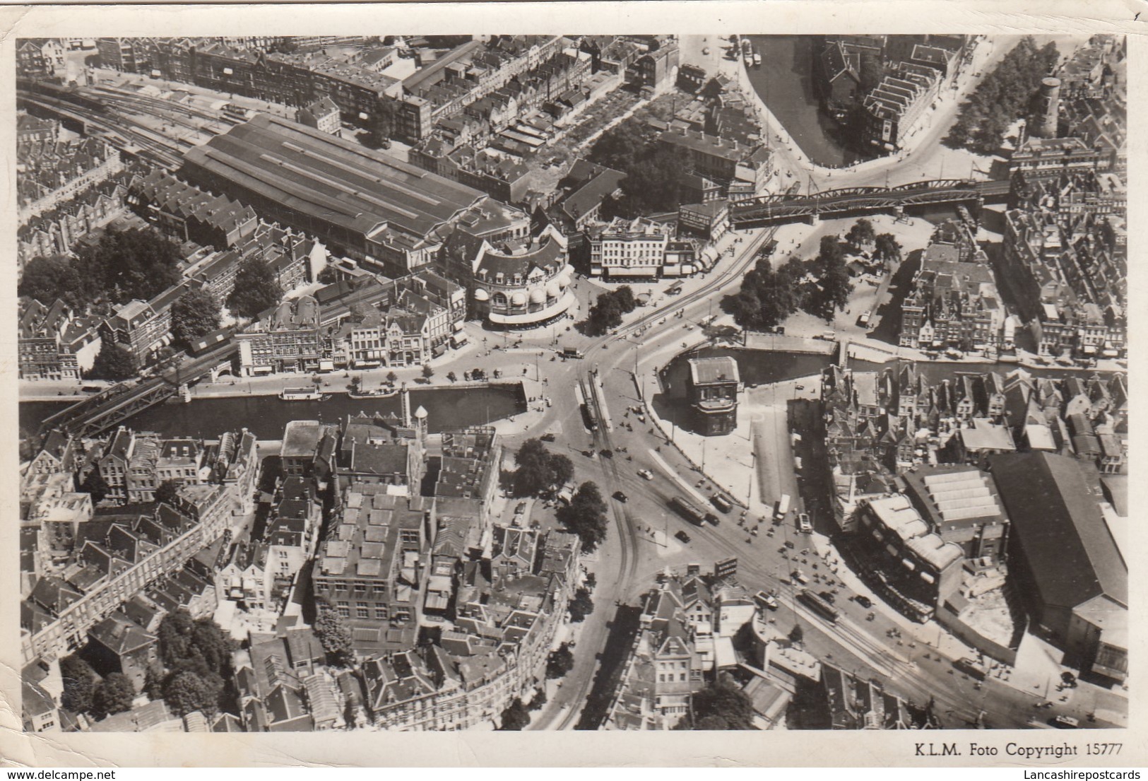 Postcard Rotterdam Voor 1940 Hofplein Met Omgeving PU 1948 Foto By KLM To Hesleden My Ref  B13333 - Rotterdam