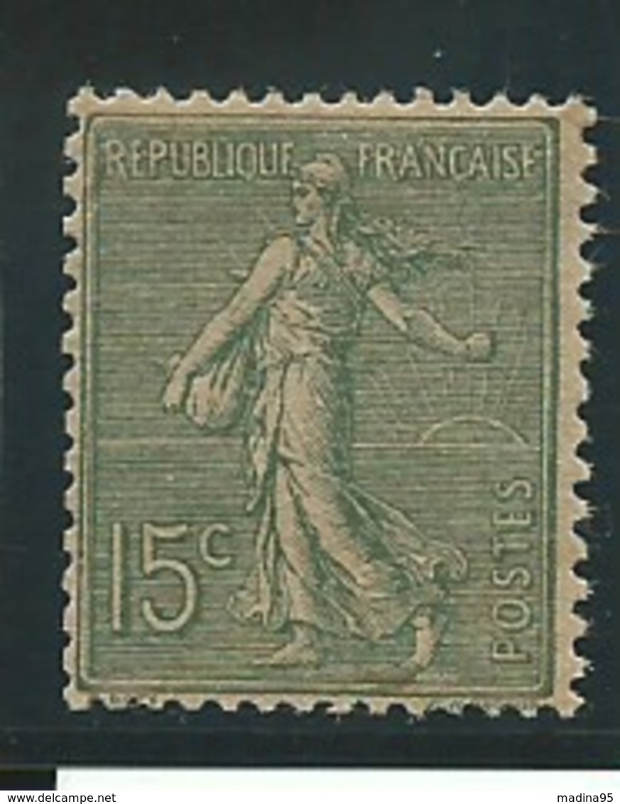 FRANCE: *, N° YT 130, Vert-gris, T.IV, B. Centré, Ch., TB - 1903-60 Sower - Ligned