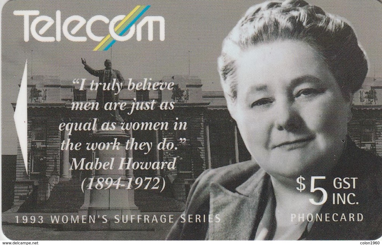 NUEVA ZELANDA. G-067. 1993 Women’s Suffrage. Mabel Howard. (053) - Nueva Zelanda