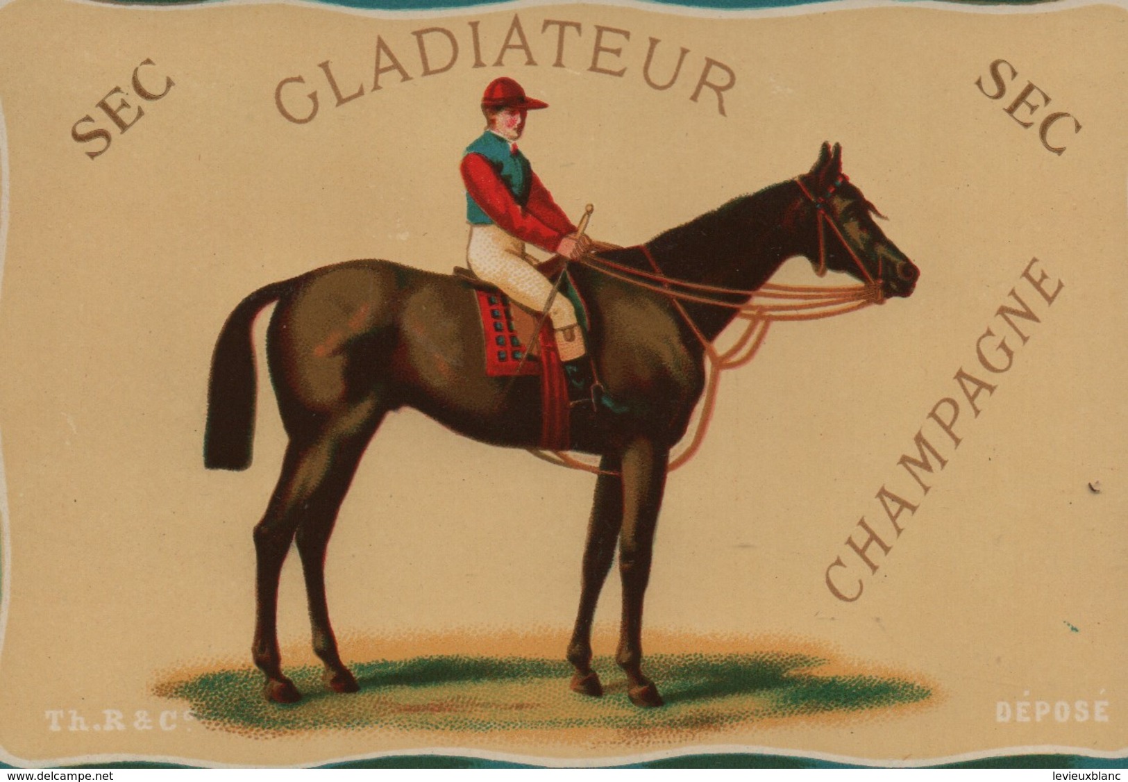 Théophile Roederer & Cie/Maison Fondée  En 1864/ GLADIATEUR/ Champagne Sec/ Equitation-Jockey Vers 1870-75       ETIQ159 - Champagne