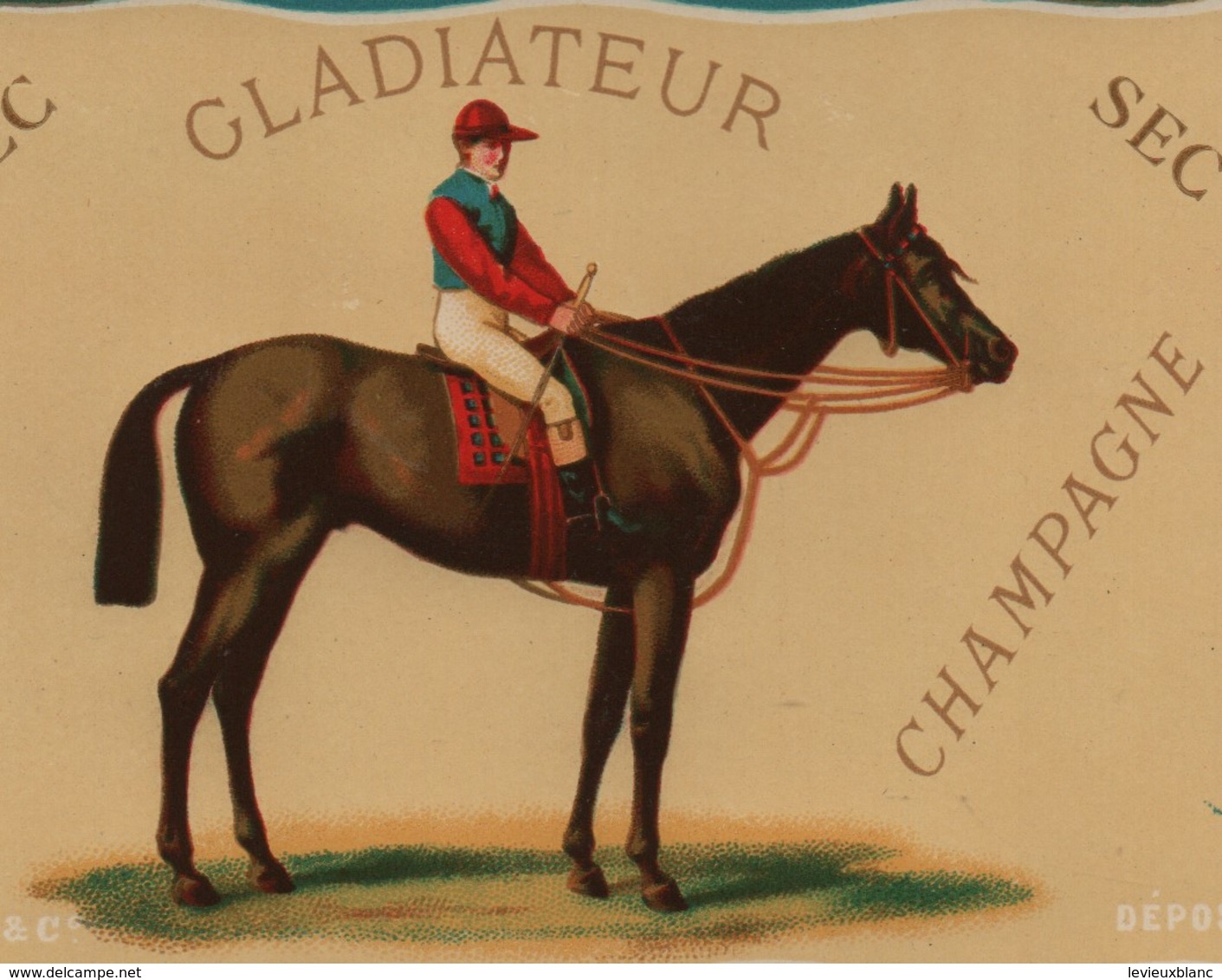 Théophile Roederer & Cie/Maison Fondée  En 1864/ GLADIATEUR/ Champagne Sec/ Equitation-Jockey Vers 1870-75       ETIQ159 - Champagne