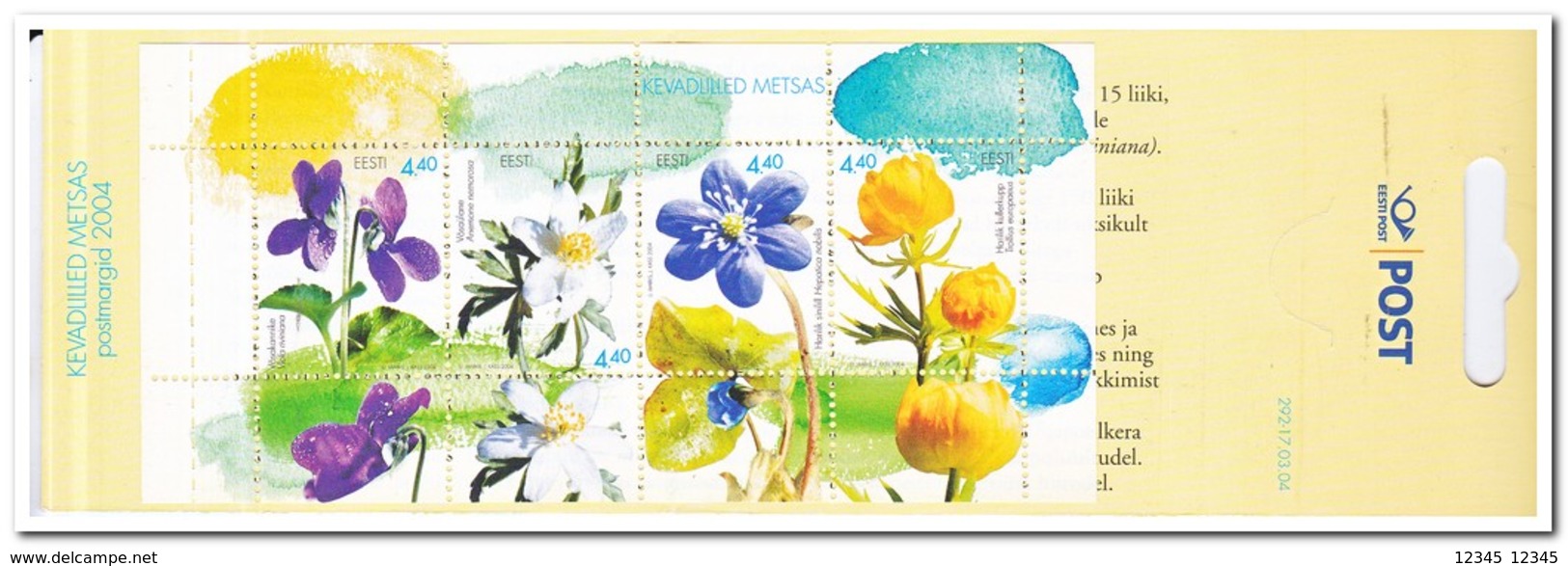 Estland 2004, Postfris MNH, Birds, Flowers ( Booklet, Carnet ) - Estland