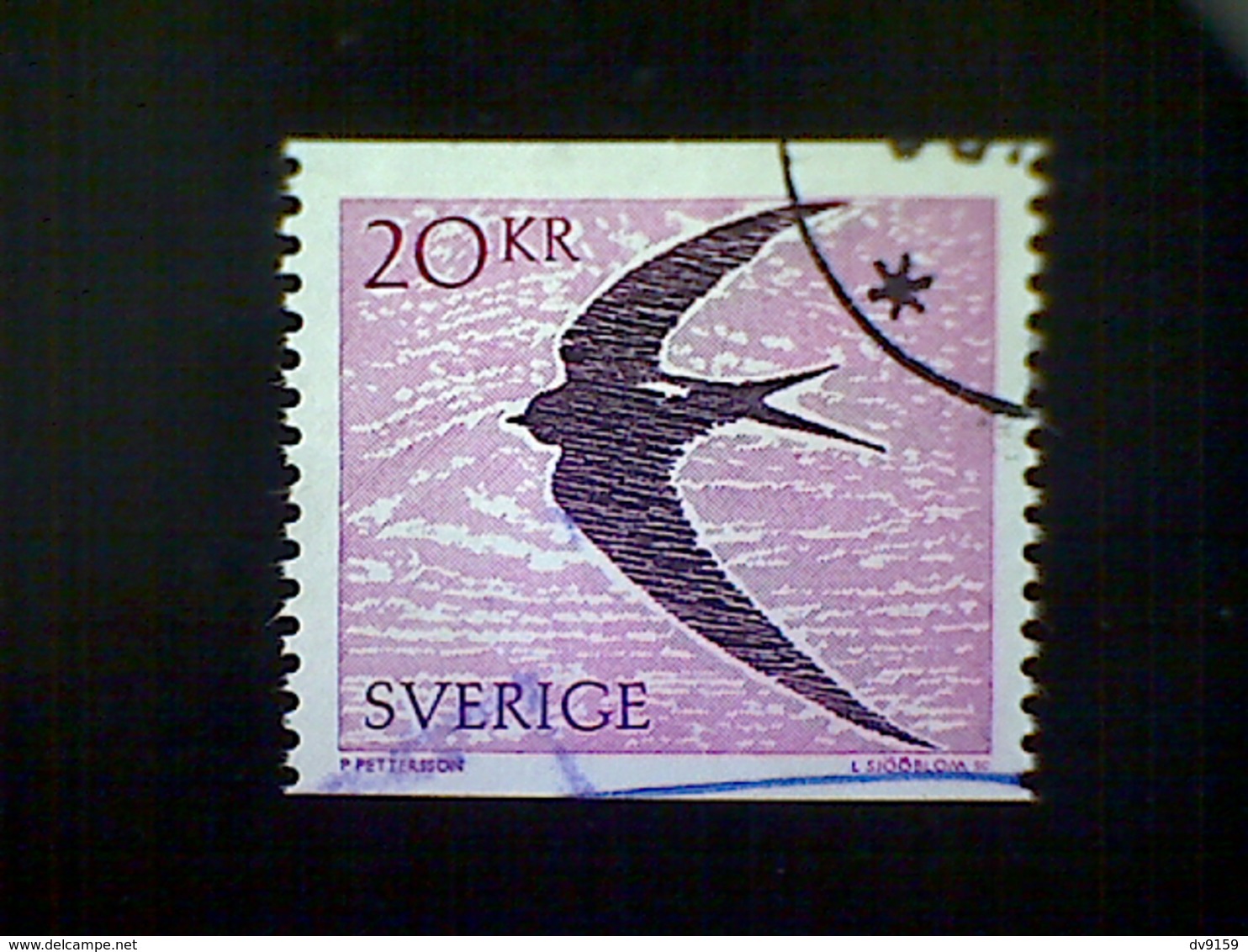 Sweden (Sverige), Scott #1703, Used (o), 1988, Common Swift Bird, 20k, Bright Violet And Dark Violet - Used Stamps