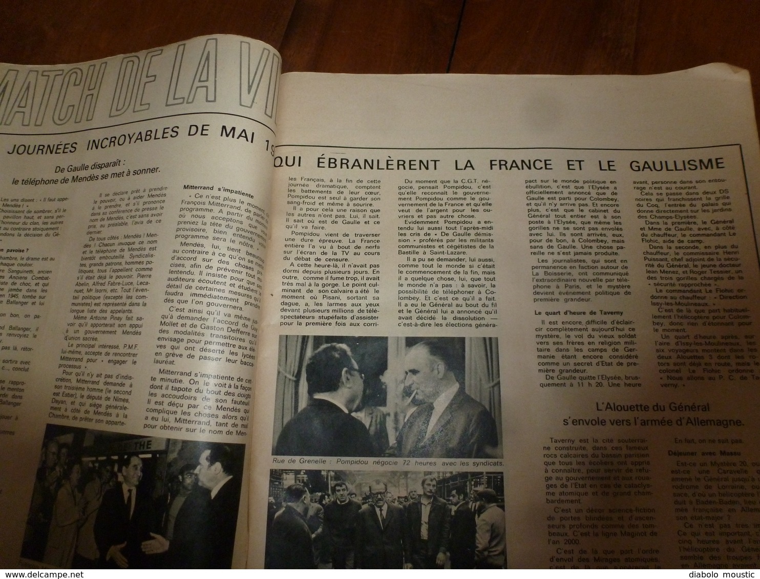 1968  PARIS-MATCH - Les Journées Historiques Des Barricades De Mai 68 - TOUTES LES PHOTOS (Cohn-Bendit, Etc) - Politik