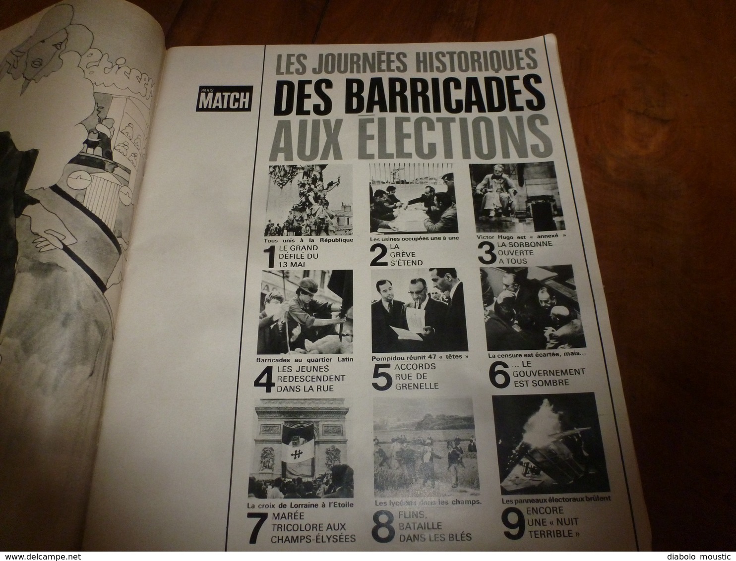 1968  PARIS-MATCH - Les journées historiques des barricades de Mai 68 - TOUTES LES PHOTOS (Cohn-Bendit, etc)