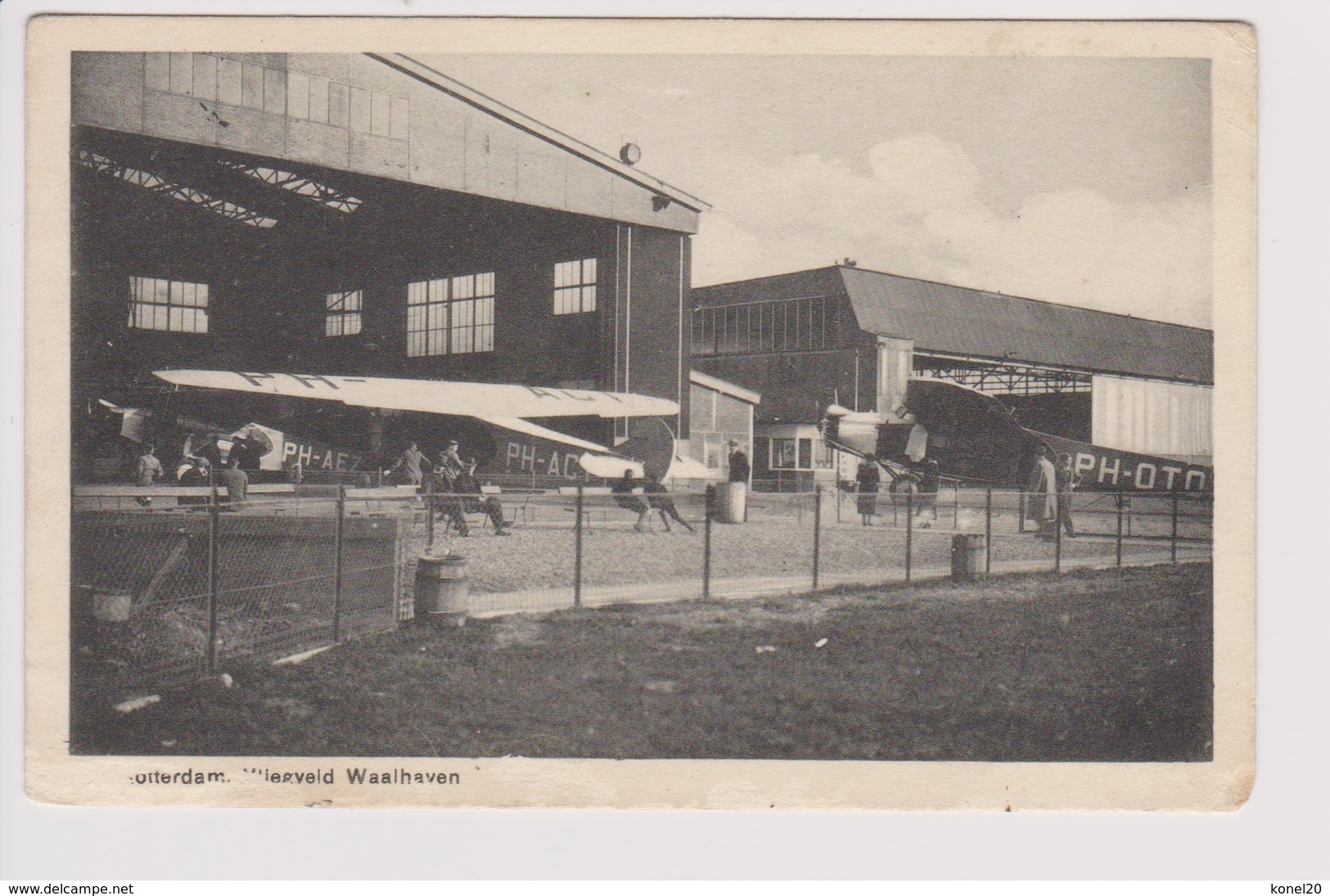 Vintage Rppc KLM K.L.M Royal Dutch Airlines Fokker F-7 @ Waalhaven Rotterdam Airport - 1919-1938: Between Wars