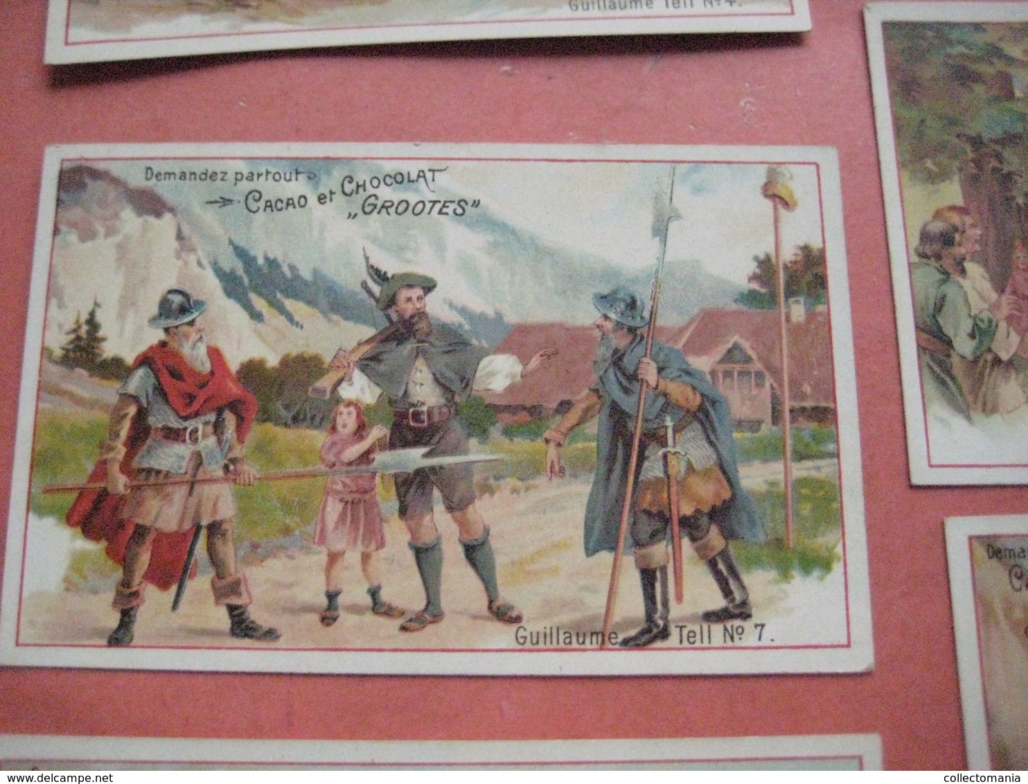 12 chromos trade cards cacao chokolade chocolat,  Pub. D. & M. GROOTES c1894 lithography Wilhelm Tell Guillaume Willem