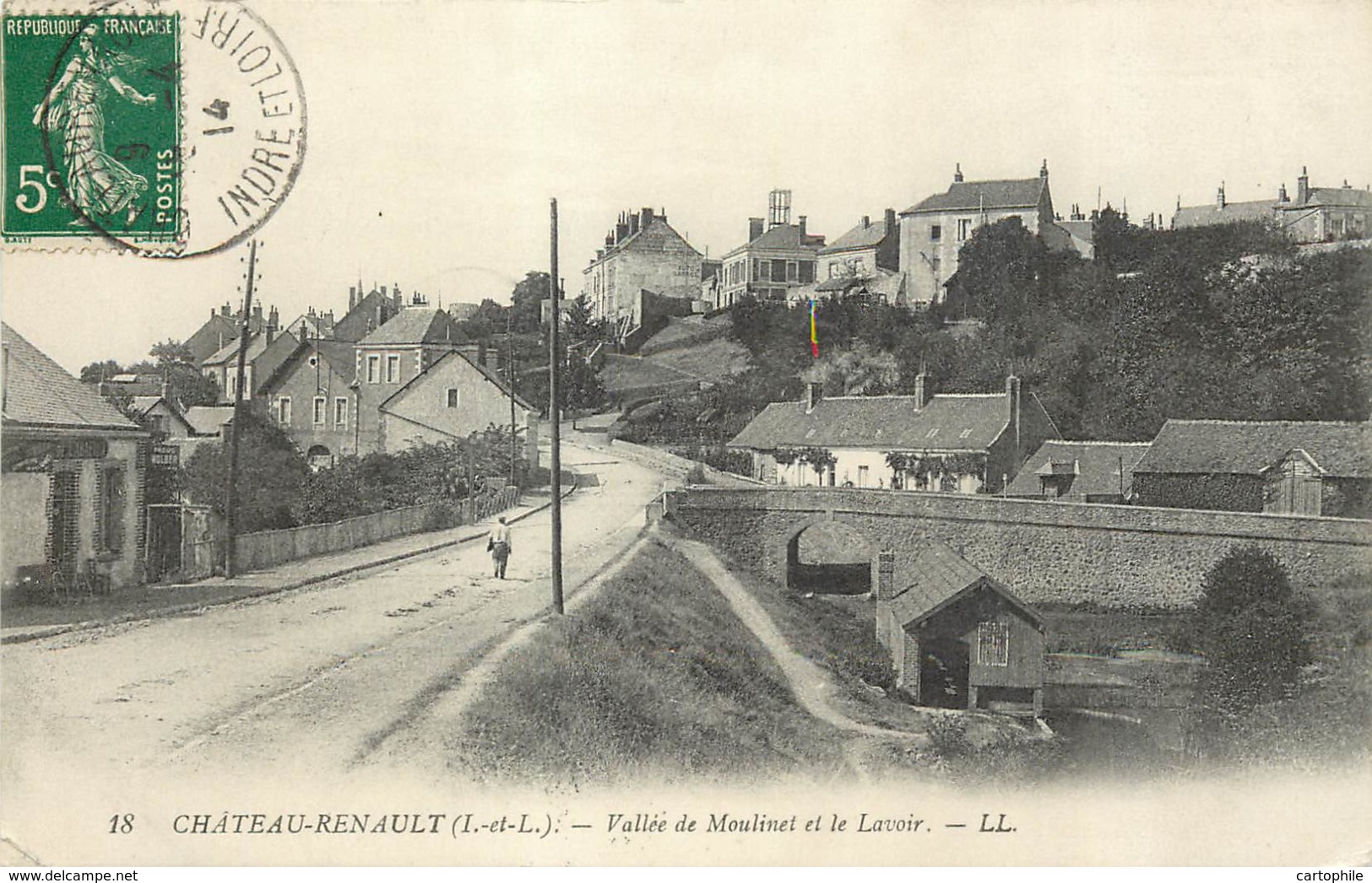 37 - CHATEAU-RENAULT - Vallee Du Moulinet Et Le Lavoir En 1914 - Altri & Non Classificati