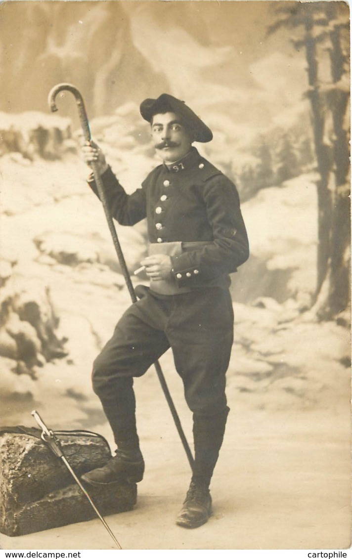 38 - Militaria - Carte Photo Du Soldat Joseph Laurent De Saint Chef - 97e RIA (Infanterie Alpine ?) - Saint-Chef