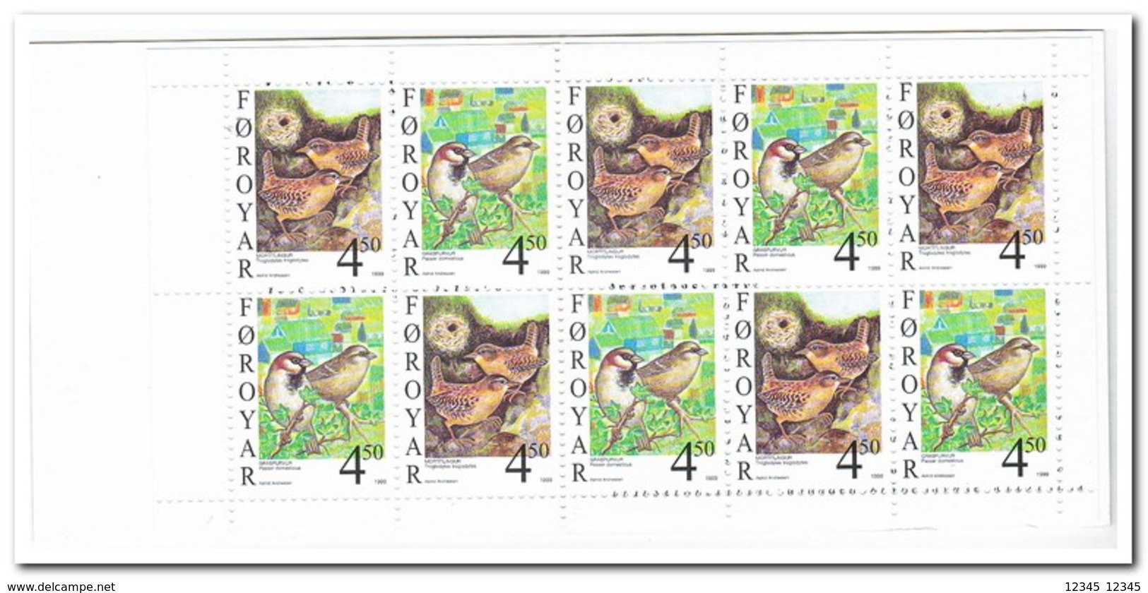 Faroer 1999, Postfris MNH, Birds ( Booklet, Carnet ) - Faeroër