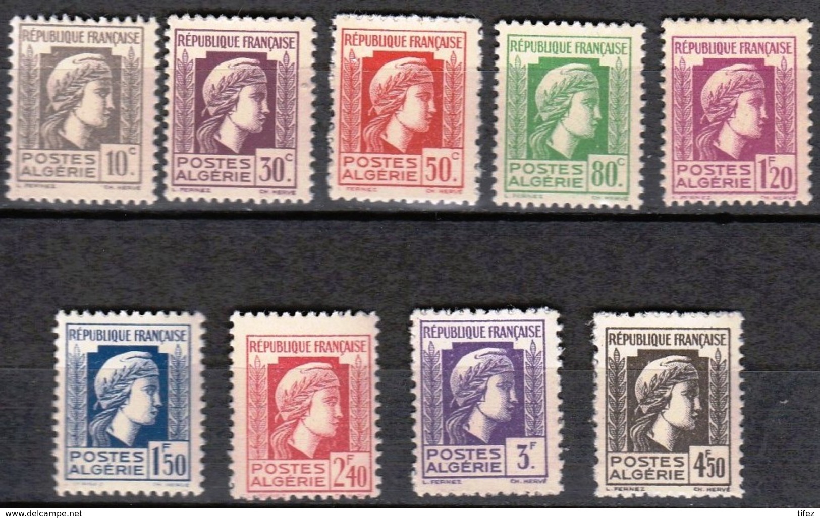 Année 1944-N°209/217 Neufs**MNH : Marianne D'Alger - Série Complète    (A) - Neufs