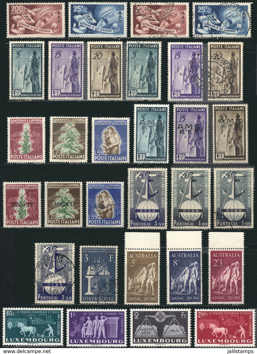 TOPIC EUROPA: Lot Of Good Stamps And Sets Topic Europa, Issued In 1940s And 1950s, Used Or Mint (many MNH, Else - Otros & Sin Clasificación