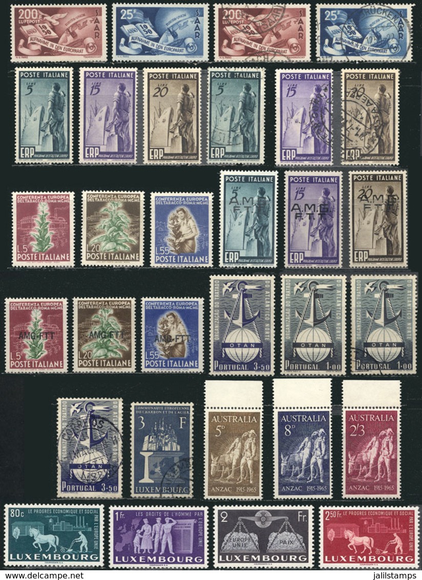 TOPIC EUROPA: Lot Of Good Stamps And Sets Topic Europa, Issued In 1940s And 1950s, Used Or Mint (many MNH, Else - Other & Unclassified