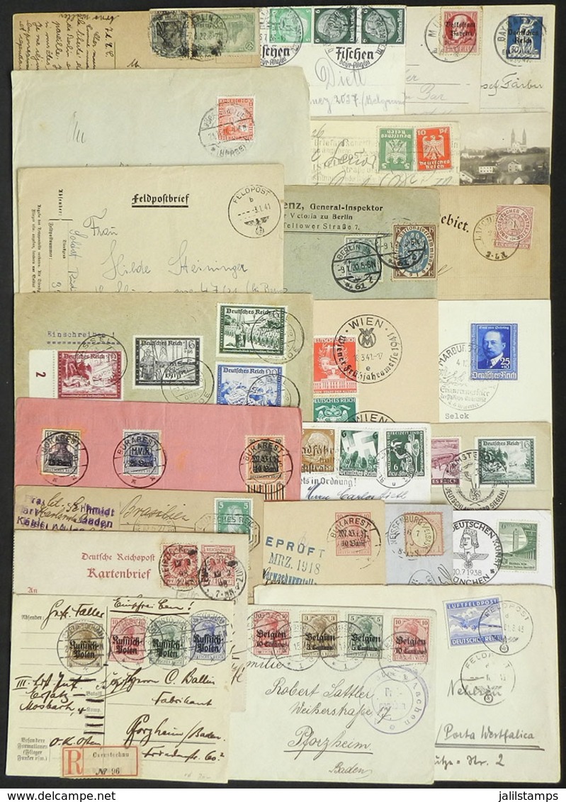 GERMANY: 24 Covers, Cards, Etc. Used In Varied Periods, Some Sent To Argentina, There Are Interesting Pieces For - Andere & Zonder Classificatie