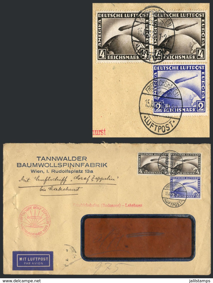 GERMANY: 15/AU/1929 Freidrichshafen - Argentina: Airmail Commercial Cover Sent By Zeppelin To Lakehurst (USA) Wit - Altri & Non Classificati
