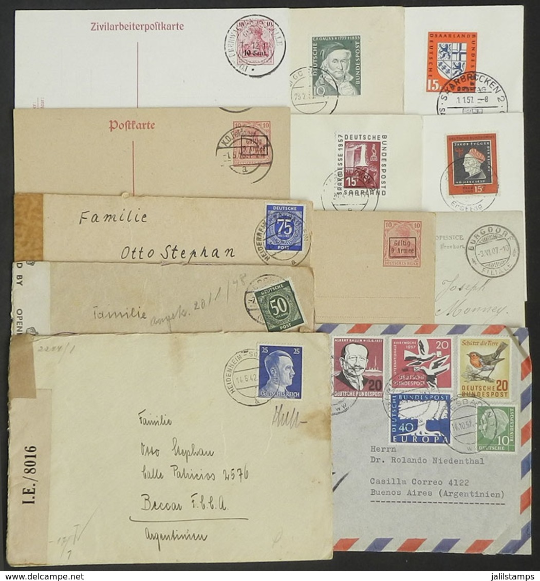 GERMANY: 12 Covers, Cards, Postal Stationery, Etc., Several Used, Interesting! - Autres & Non Classés